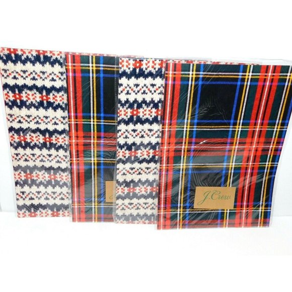 J Crew Christmas Holiday Wrapping Gift Paper Sweater & Plaid 4 pkgs NEW - Picture 1 of 5